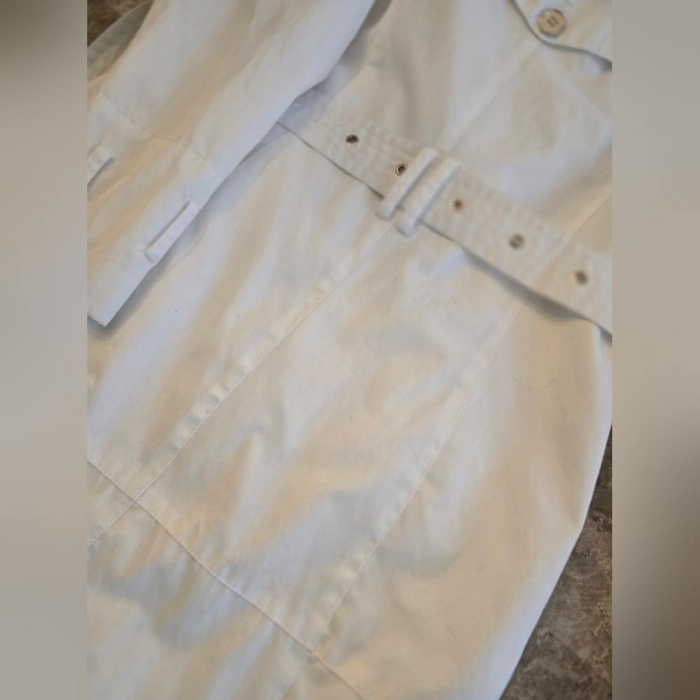 Sam Edelman White Spiked Trench Coat Sz S - Picture 10 of 10
